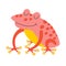 Frog. Flat cartoon vector illustration