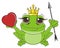Frog girl hold heart and arrow