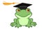 Frog in graduation cap