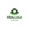 Frog and green leaf natural nature logo icon vector design