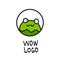 Frog handdrawn logo green and white