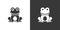 Frog. Isolated icon on black and white background. Animal vector illustration