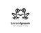 Frog line art logo design illustration