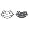 Frog line and glyph icon, animal and zoo,