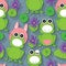 Frog Lotus Seamless Pattern