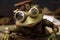 Frog Muppet steampunk animal illustration generative ai