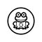 Frog. Outline icon in a circle. Animal vector illustration