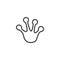 Frog paw print line icon