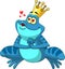 Frog Prince Cartoon Character In Love Sends Kisses