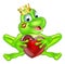 Frog prince with crown and heart