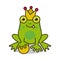 Frog Prince fairy tale character cartoon vector