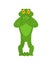 Frog scared OMG emotion. Toad Oh my God emoji. Frightened Anuran. Vector illustration