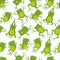 Frog seamless pattern. Cartoon cute frogs kids repeating texture