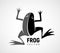 Frog silhouette. Black and white vector logo