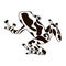 Frog silhouettes vector image black