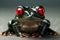 Frog with striking red eyes. Generative AI