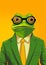 Frog in a Suit: A Colorful Political Statement in Digital Illust