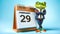 Frog in Suit with Leap Year Calendar. Leap Year Concept