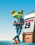 Frog in Suit with Leap Year Calendar. Leap Year Concept