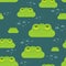 Frog in swamp pattern seamless. Toad background. Baby cloth texture. vector ornament