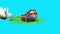 Frog Toad Water Lily Leaf Blue Screen 3D Rendering Animation