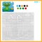 Frog with a water Lily. Color by numbers. Coloring book for kids. Colorful Puzzle Game for Children with answer