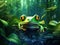 Frog in the water  Made With Generative AI illustration