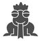 Frog wearing a crown solid icon, fairytale concept, Princess Frog sign on white background, Princess Toad icon in glyph