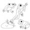 Frogs Coloring page vector illustration