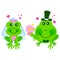 Frogs wedding. Vector illustration