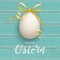 Frohe Ostern Easter Egg Golden Bow Turquoise Cover