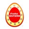 Frohe Ostern over 3d easter egg with flowers
