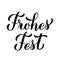 Frohes Fest calligraphy hand lettering isolated on white. Happy Holidays typography poster in German. Easy to edit