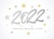 Frohes Neues Jahr 2022 silver logo text design and stars