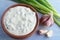 Fromage blanc with garlic and green onion