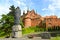 FROMBORK, POLAND. Monument to Nicolaus Copernicus and fragment of a cathedral complex