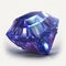 Fronf view of shining brighting tanzanite blue violet zoisite gemstone illustration on a white background.