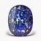 Fronf view of shining brighting tanzanite blue violet zoisite gemstone illustration on a white background.