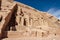 The front of Abu Simbel temple with no tourists