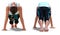 Front and Back Poses of a virtual Woman in Yoga Upward Plank Pose