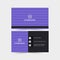 Front And Back View Of Business Card Template Layout With Stripe