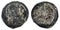 Front and backside of a historic silver coin of Ancient Secobirices Iberian Spain