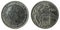 Front and backside of a historic Spanish silver coin of  25 pesetas