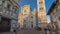 The front of The Basilica di Santa Maria del Fiore timelapse hyperlapse which is the cathedral church Duomo of Florence