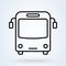 Front Bus tour transport line icon. Classic style bus. Vector illustration