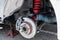 Front car disc brake repair on road