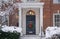 Front door with Christmas wreath