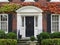 Front door with colorful vines