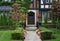 Front door and garden of Tudor style house