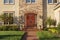 Front door, horizontal view of front door with beautiful landscaping